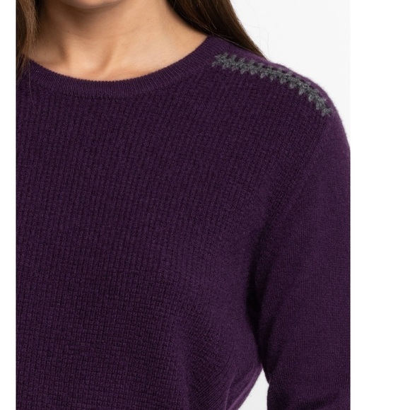 NWT Johnny Was Mishika Waffle Pullover Med Wool/Cashmere Purple Sweater - Picture 5 of 8
